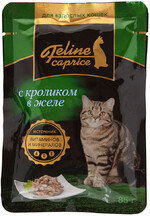 Корм  влажный Окей для кошек Feline Caprice Сочные кусочки с кроликом в желе 85г