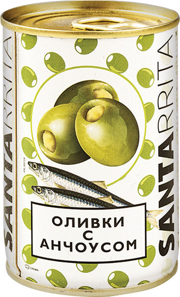 Оливки Santarrita с анчоусом 280г