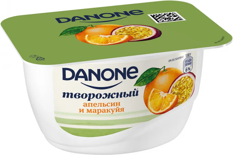 Продукт Творожный Данон Апельсин-Маракуйя 3,6% 130г