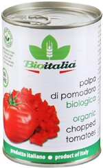 Томаты Bioitalia очищенные резаные в томатном соке 400 г