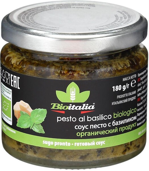 Соус Bioitalia песто с базиликом 180г