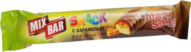 Батончик шоколадный Mix Bar с печеньем и карамелью, 56г