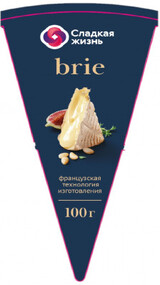 Сыр Бри С Белой Плесенью Из Коровьего Молока Сладкая Жизнь 50% 100 г