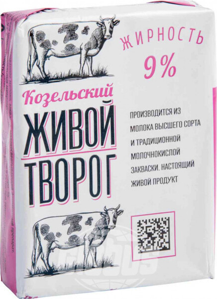Творог Козельский Живой 9%, 180 г