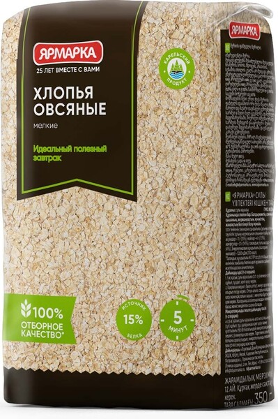 Ярмарка / Хлопья овсяные мелкие Ярмарка 350г
