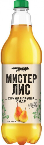 Сидр Мистер Лис Груша 4,5% 1,1л пэт