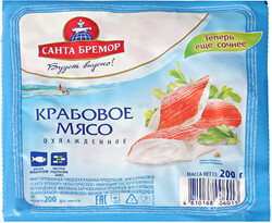 Крабовое мясо 200г. замороженное Санта Бремор