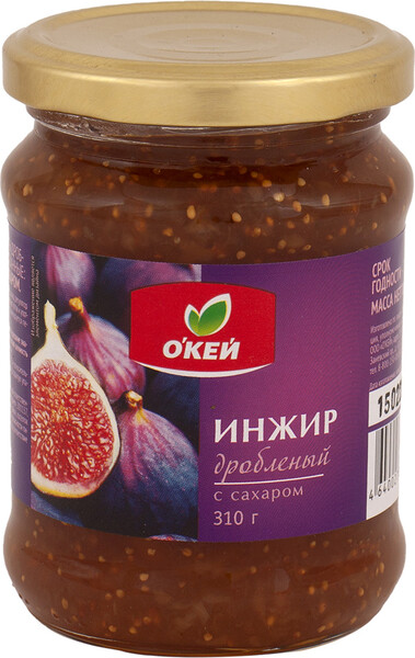 Инжир дробленый с сахаром ОКЕЙ ст/б 310г