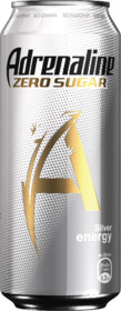 Напиток энергетический ADRENALINE Rush Zero Silver тонизирующий газированный, 0.449л Россия, 0.449 L