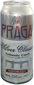 Пиво Praga Silver Classic светлое пастеризованное фильтрованное 4%