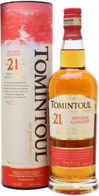 Виски Tomintoul Speyside Glenlivet Single Malt Scotch Whisky 21 YO (gift box) 0.7л