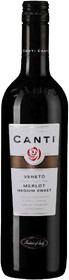 Вино CANTI Мерло Венето IGT красное полусладкое, 0.75л Италия, 0.75 L