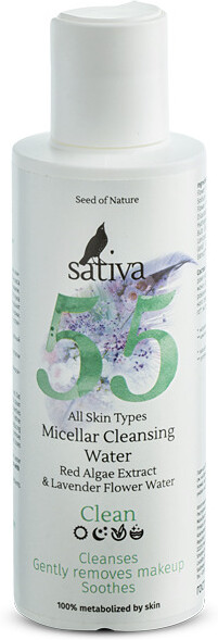 Sativa Мицеллярная вода для очищения лица и снятия макияжа №55 150 мл 
