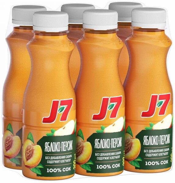 Сок J7 Яблоко и Персик, 0,3 л