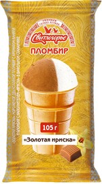 Мороженое пломбир «Свитлогорье» Золотая ириска двухслойное в вафельном стаканчике 15%, 105 г