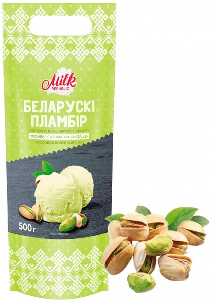 Мороженое пломбир Айст-Бел Беларускi пламбiр с ароматом фисташек, 500 г