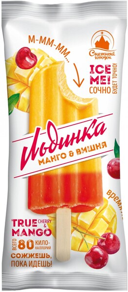 Фруктовый лед «Снежный городок» манго вишня, 80 г