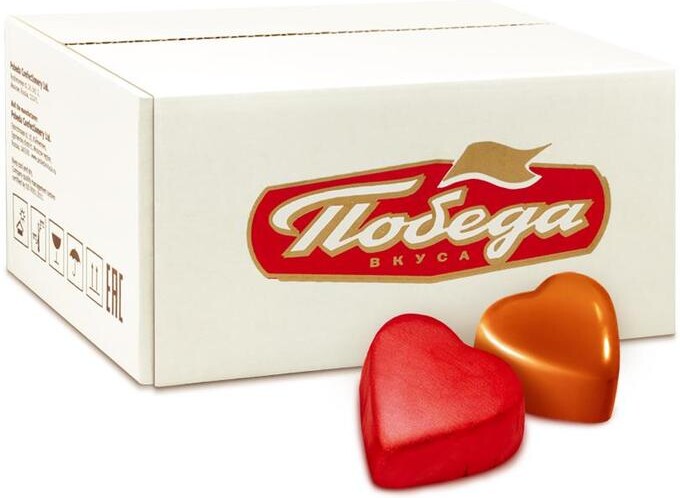 Конфеты шоколадные Сердечки красные 1.8 кг