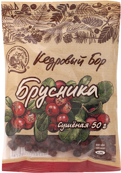 Брусника Кедровый Бор сушеная 50г