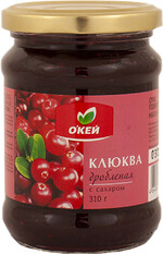 Клюква дробленая с сахаром ОКЕЙ 310г ст/б