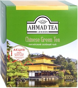 Чай Ahmad Tea Chinese Green Tea зеленый листовой 100 пакетиков по 1.8 г
