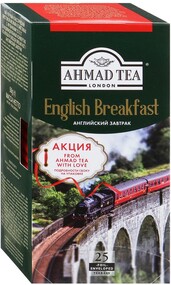 Чай Ahmad Tea English Breakfast черный листовой 25 пакетиков по 2 г