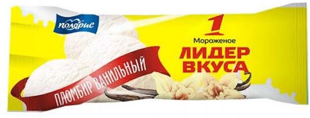 Мороженое пломбир «Лидер вкуса» ванильное с шоколадной крошкой, 450 г