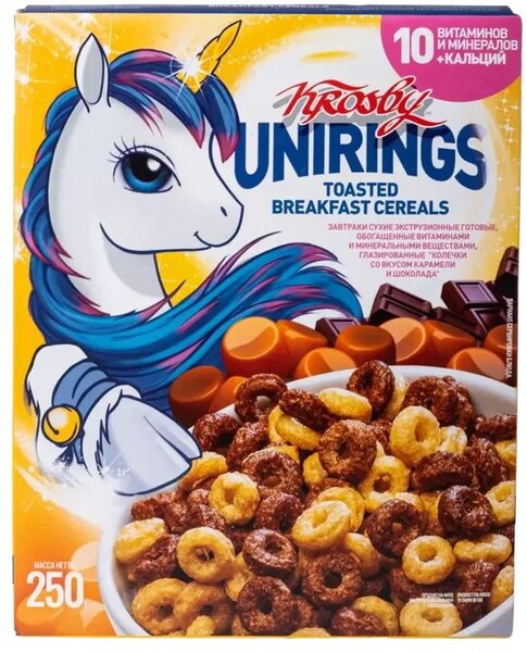 Завтрак Krosby Колечки со вкусом банана и клубники 250г