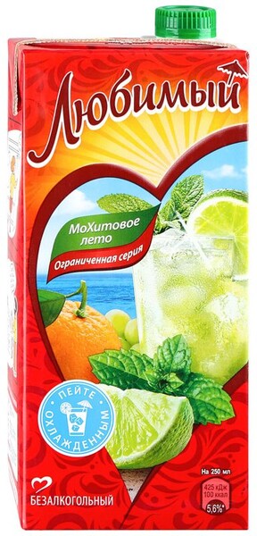 Напиток Любимый сокосодержащий МоХитовое лето 0.95 л