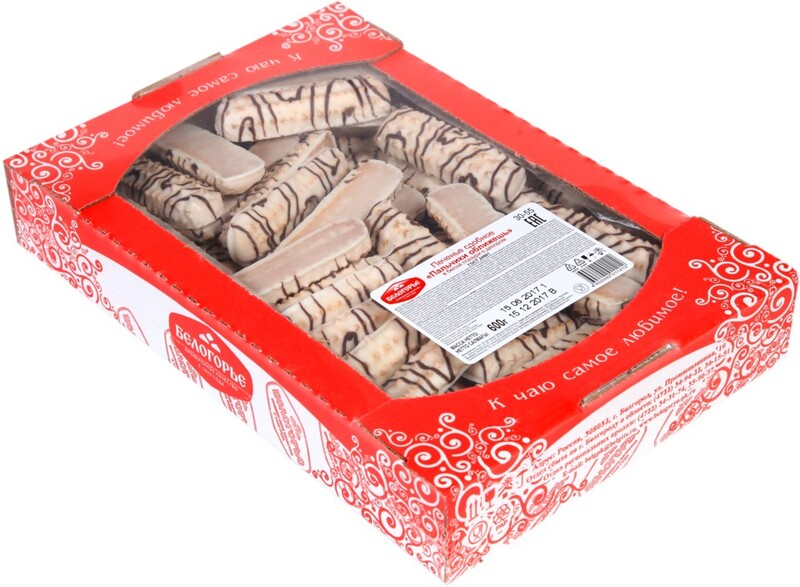 Печенье «Белогорье» Пальчики оближешь в белой глазури с декором, 600 г