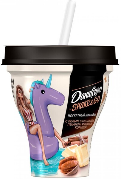 Коктейль Даниссимо йогуртный с белым шоколадом пеканом и пряной корицей 5.2% 260 г