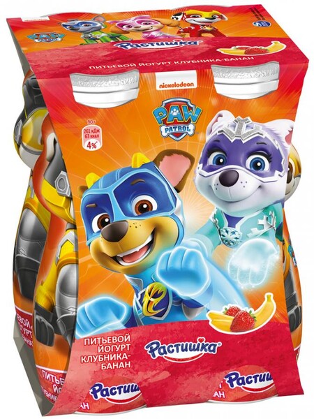 Йогурт Растишка с клубникой и бананом с 3 лет 1.6% 90 г
