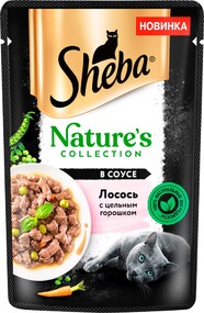 Влажный корм для кошек Sheba Nature's Collection с лососем и горохом, 75 г