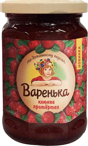 Клюква Варенька протертая с сахаром стерилизованная 350г