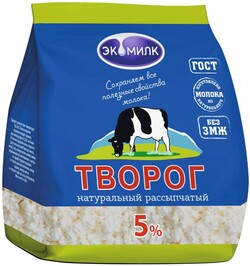 Творог Экомилк рассыпчатый 5% 350 г