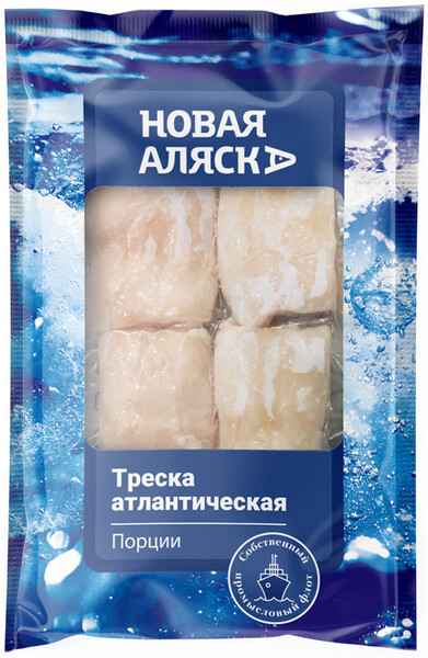 Треска филе без кожи порц с/м Новая Аляска 400г