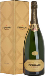 Вино игристое белое брют «Ferrari Brut Perle» 2010 г., в подарочной упаковке, 1.5 л