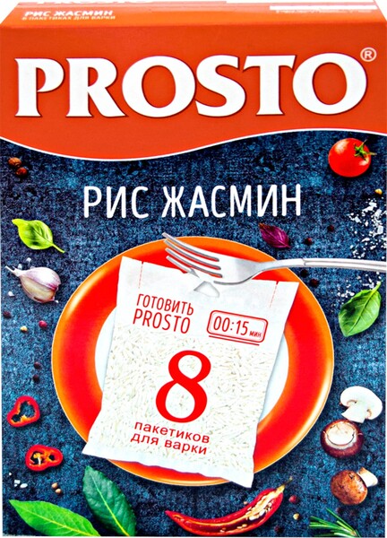 Рис длиннозерный PROSTO Жасмин, в пакетиках, 8х62,5г