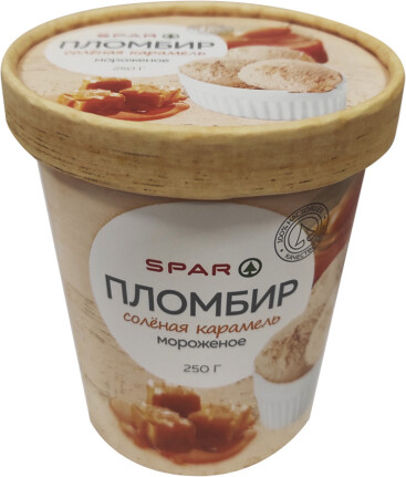 Мороженое Пломбир Spar Соленая Карамель 12% 250г