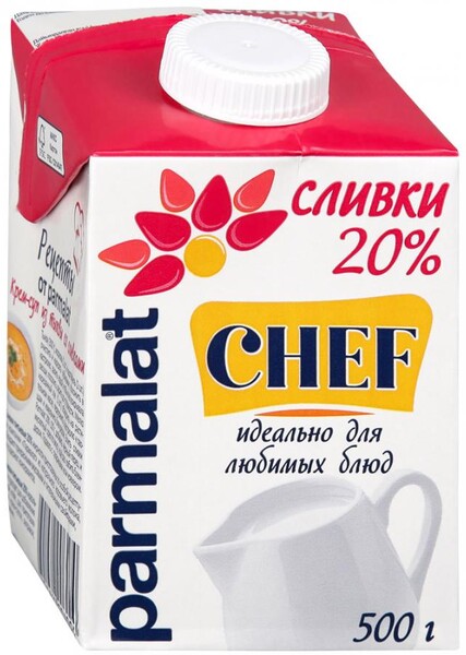 Сливки питьевые Parmalat ультрапастеризованные 20% 500 г