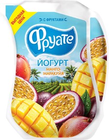 Йогурт Фруате питьевой, манго-маракуйя, 1,5%, 950 г