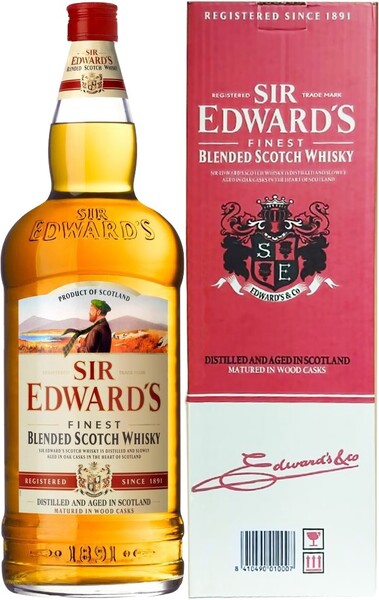 Виски шотландский «Sir Edward's» в подарочной упаковке, 4.5 л