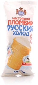 Мороженое пломбир «Русский Холодъ» Настоящий пломбир ванильный в вафельном стаканчике, 30 г