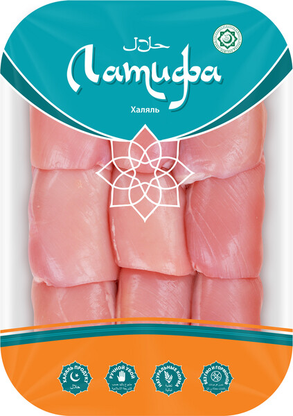 Филе бедра цыплёнка-бройлера Латифа без кожи, охлаждённое, халяль, 0,9-1 кг
