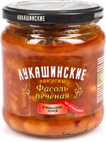 Фасоль Лукашинские печеная по-домашнему в томатном соусе 450 г