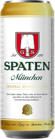 Пиво Spaten Munchen светлое в банке 5,2 % алк., Россия, 0,45 л