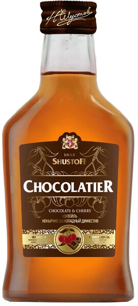 Коктейль коньячно-шоколадный Шустов Шоколатье Шоколад И Вишня 0,1л