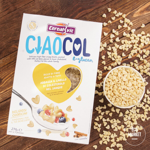 Хлопья кукурузные хрустящие сердца c корицей, клетчаткой и бетаглюканом Cerealvit ~ 270 гр.