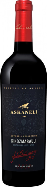 Вино красное полусладкое «Askaneli Author's Collection Kindzmarauli» 2021 г., 0.75 л