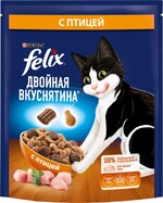 Корм для взрослых кошек сухой Felix Двойная вкуснятина с птицей, 200 г